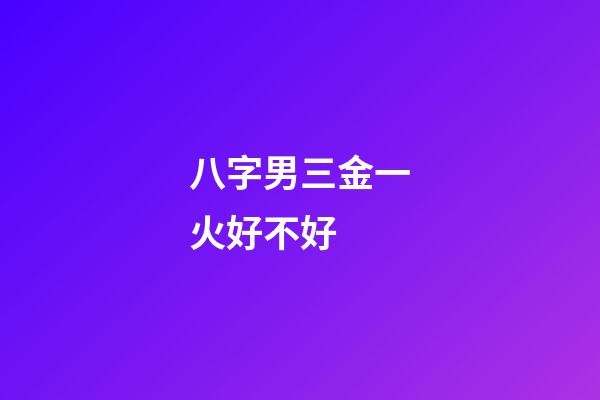八字男三金一火好不好 (八字三個火兩個金)-第1張-觀點-玄機派